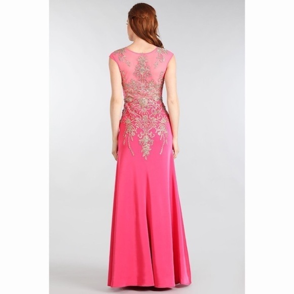 1572 Pink or Purple or Red Gold Lace Dress - Picture 7 of 14